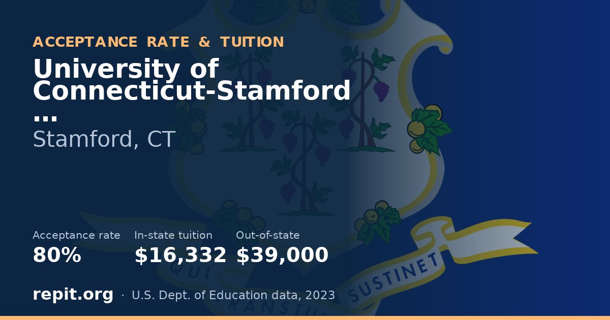 University of Connecticut-Stamford — acceptance rate 80%, tuition $16,332 in-state, $39,000 out-of-state