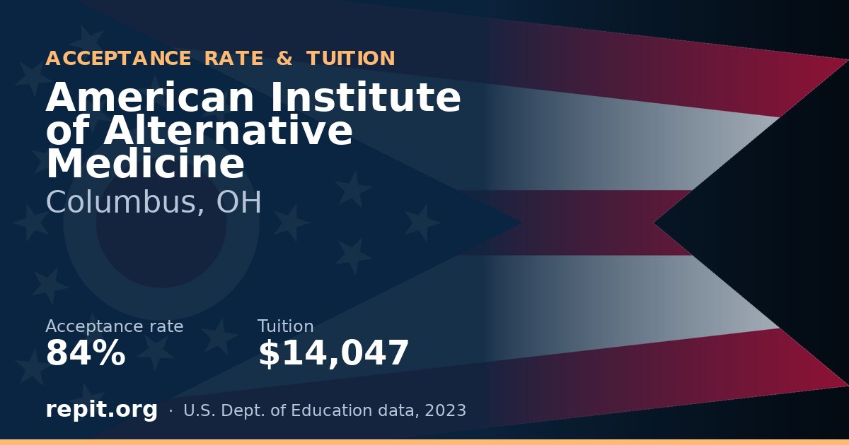 American Institute of Alternative Medicine — acceptance rate 84%, tuition $14,047