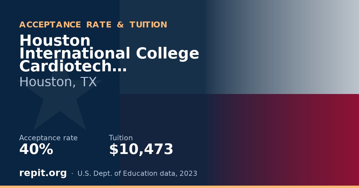 Houston International College Cardiotech Ultrasound School — acceptance rate 40%, tuition $10,473