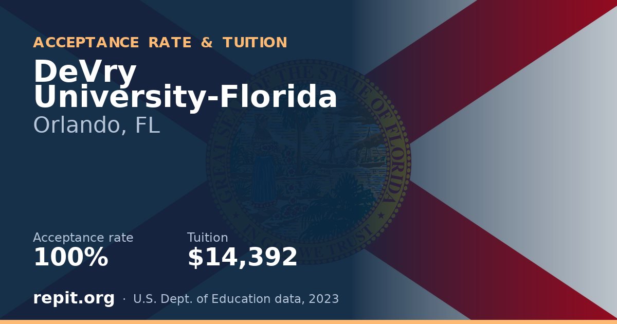 DeVry University-Florida — acceptance rate 100%, tuition $14,392
