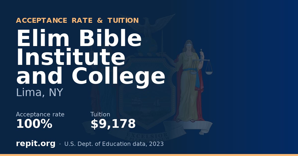 Elim Bible Institute and College — acceptance rate 100%, tuition $9,178