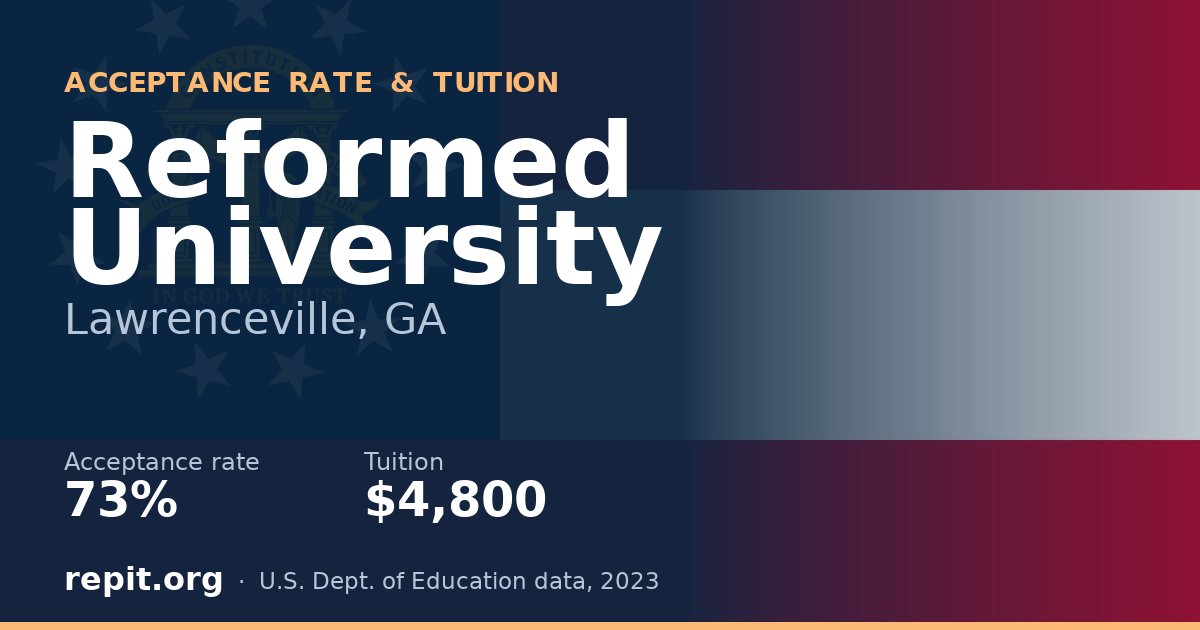 Reformed University — acceptance rate 73%, tuition $4,800