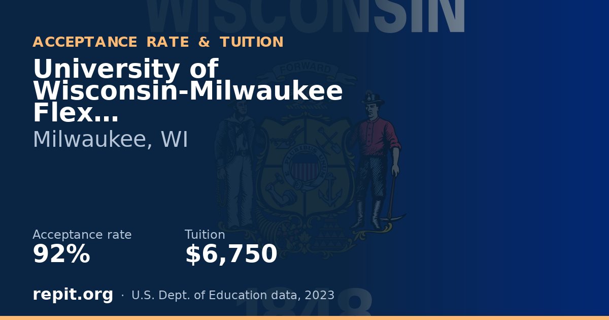 University of Wisconsin-Milwaukee Flex — acceptance rate 92%, tuition $6,750