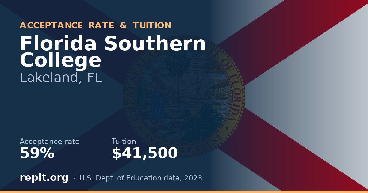 Florida Southern College — acceptance rate 59%, tuition $41,500