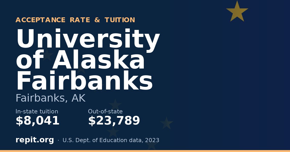University of Alaska Fairbanks — tuition $8,041 in-state, $23,789 out-of-state
