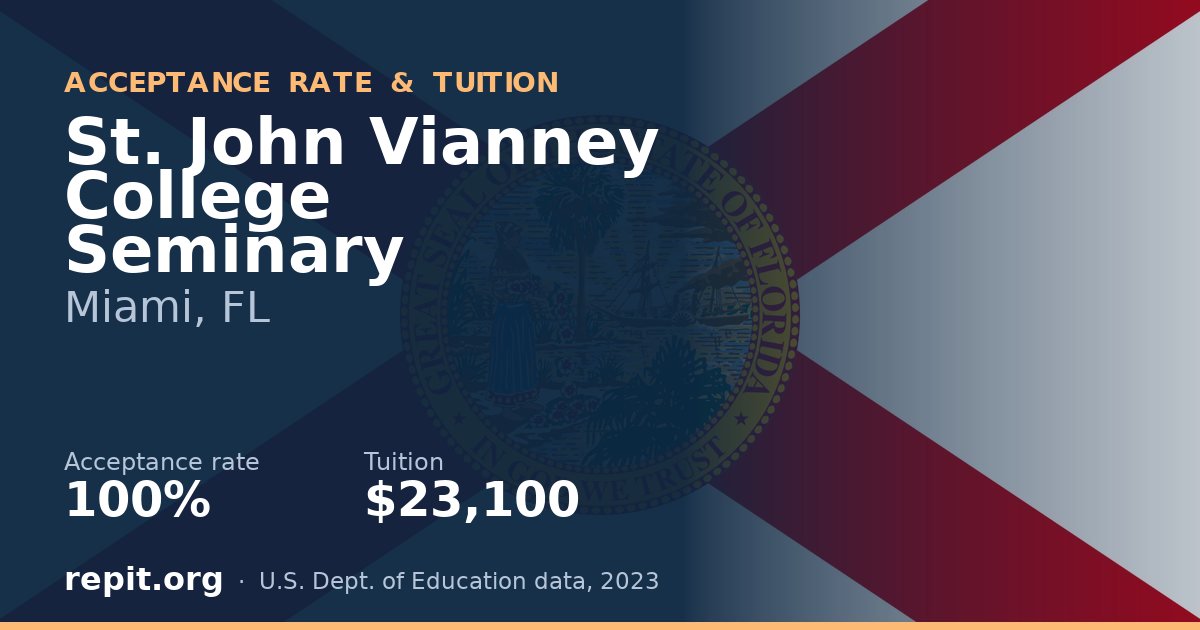 St. John Vianney College Seminary — acceptance rate 100%, tuition $23,100
