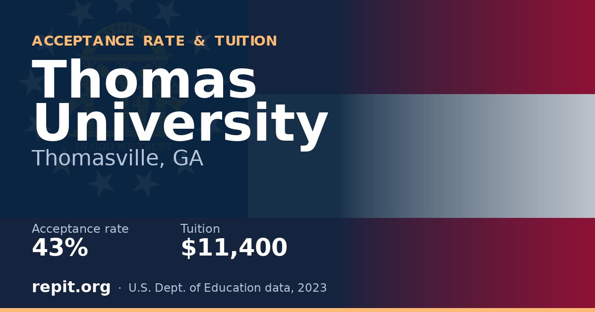 Thomas University — acceptance rate 43%, tuition $11,400