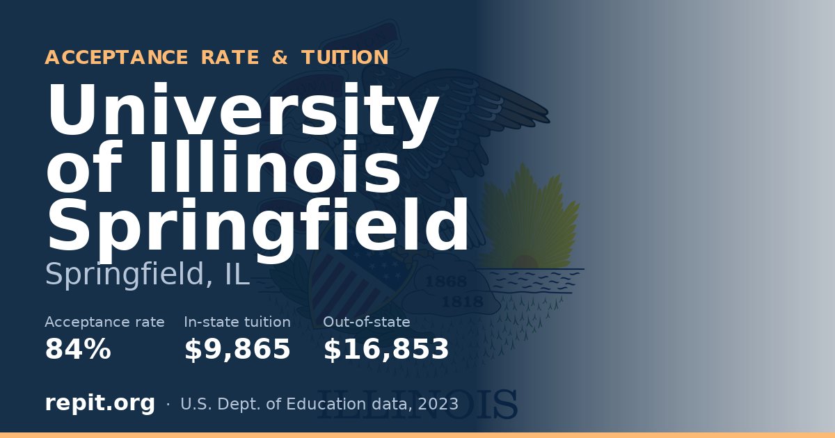 University of Illinois Springfield — acceptance rate 84%, tuition $9,865 in-state, $16,853 out-of-state