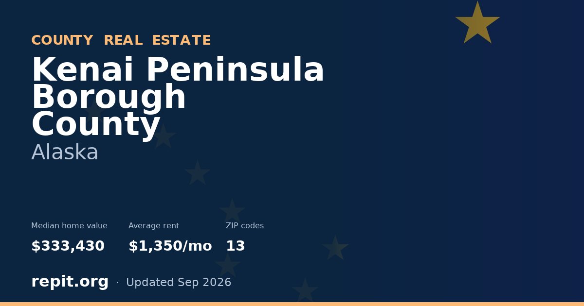 Kenai Peninsula Borough County, AK real estate — median home value $333,430, average rent $1,350/mo