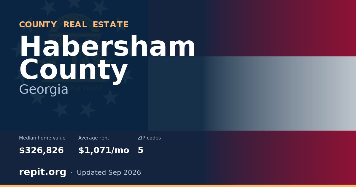 Habersham County, GA real estate — median home value $326,826, average rent $1,071/mo