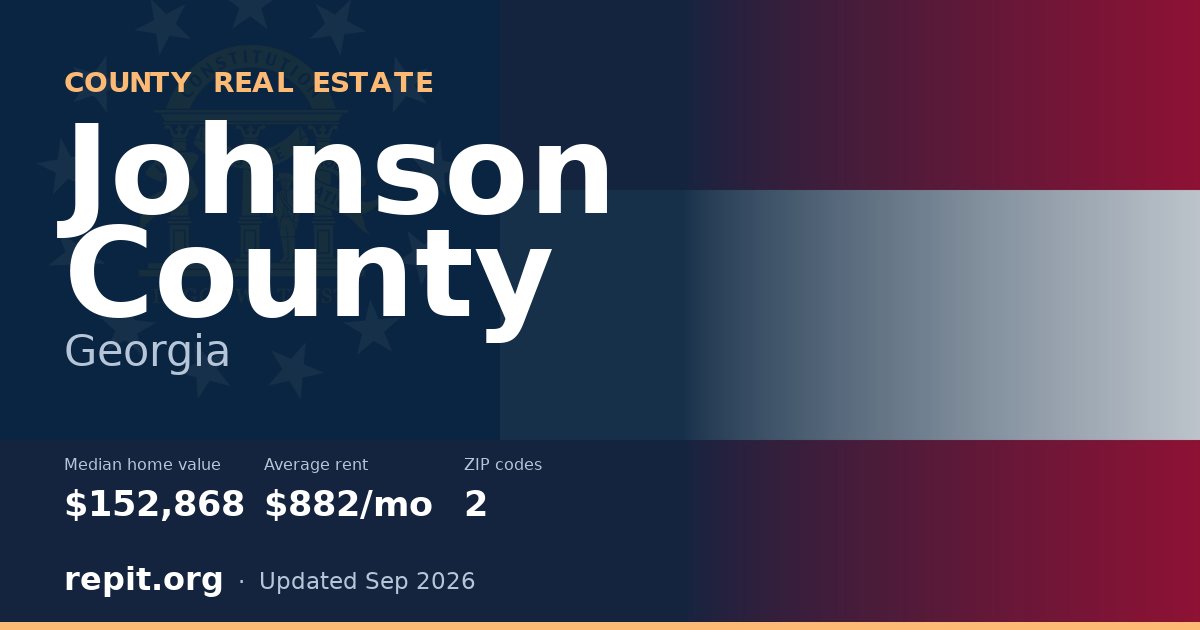 Johnson County, GA real estate — median home value $152,868, average rent $882/mo