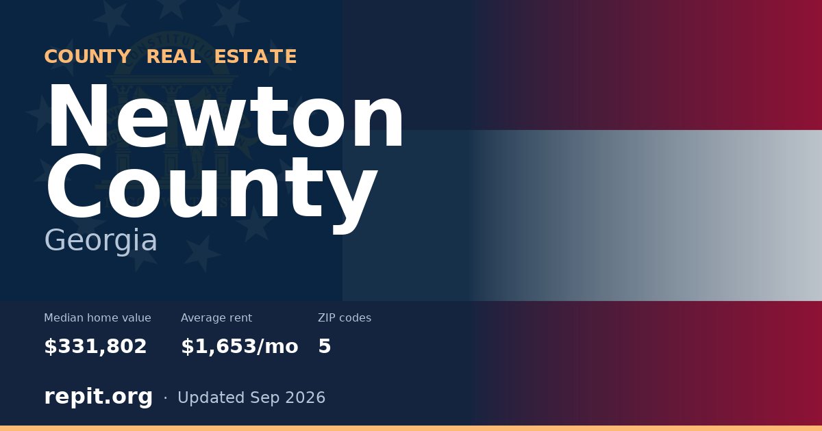 Newton County, GA real estate — median home value $331,802, average rent $1,653/mo
