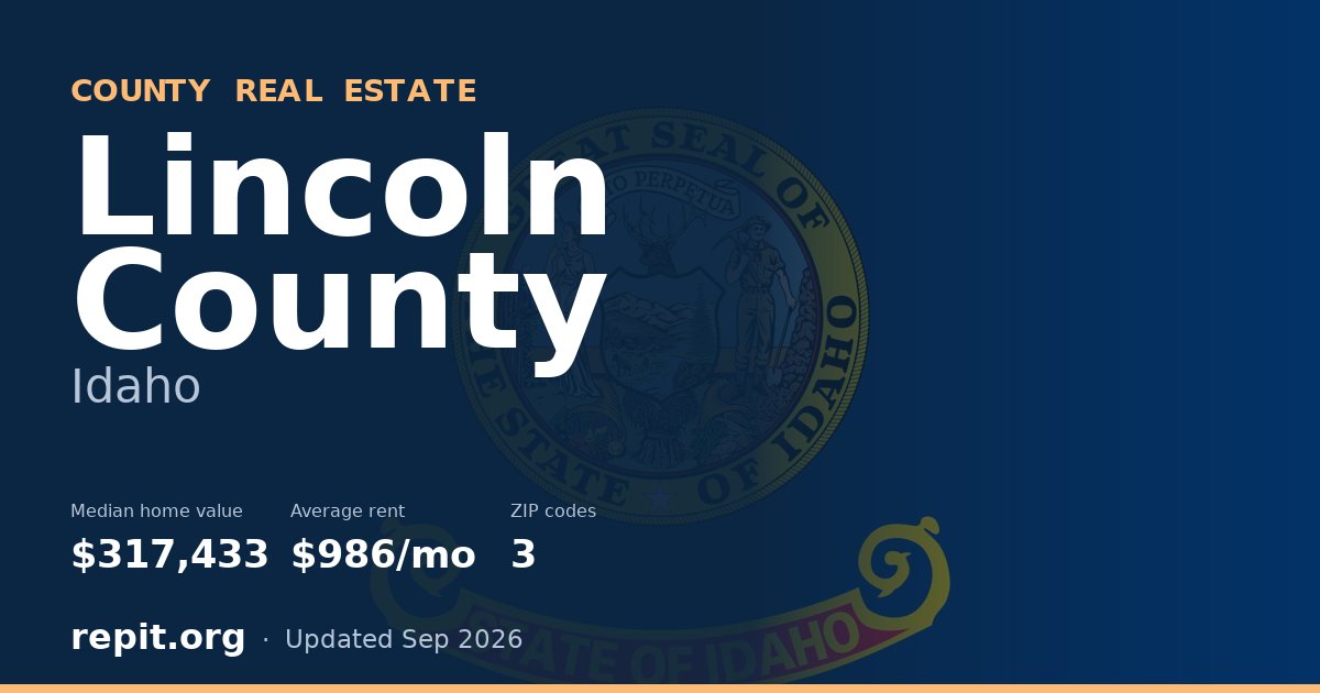 Lincoln County, ID real estate — median home value $317,433, average rent $986/mo