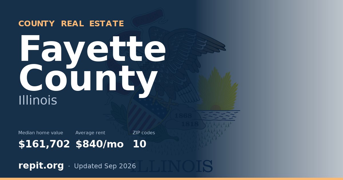 Fayette County, IL real estate — median home value $161,702, average rent $840/mo
