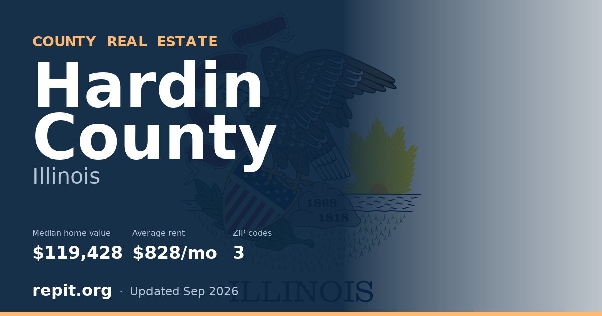 Hardin County, IL real estate — median home value $119,428, average rent $828/mo