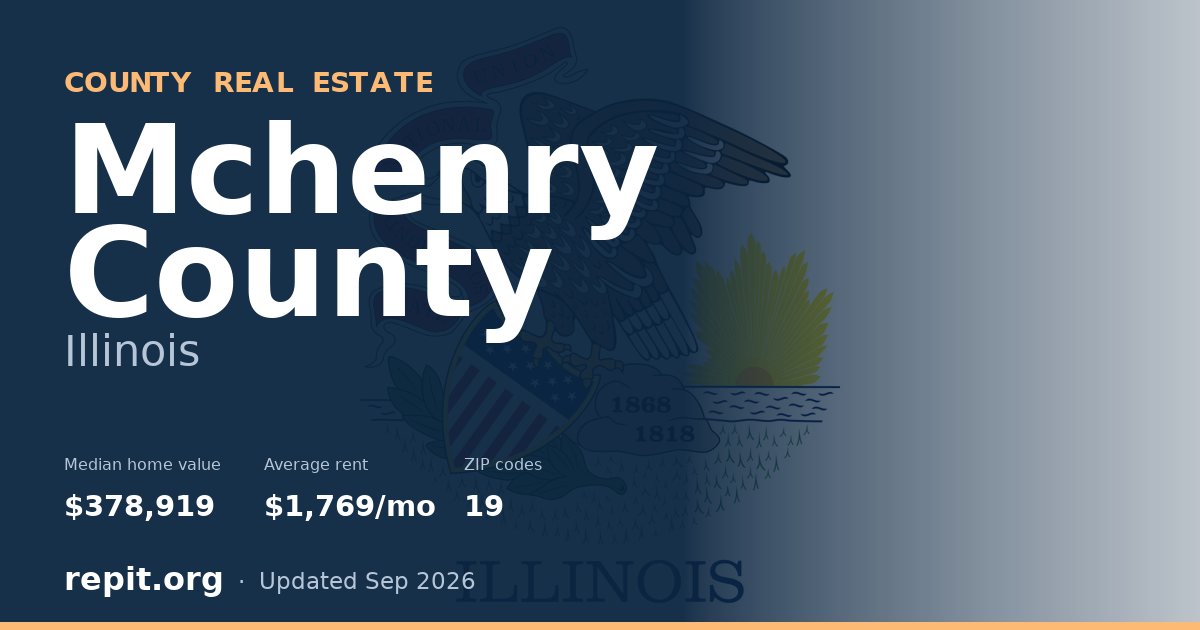 Mchenry County, IL real estate — median home value $378,919, average rent $1,769/mo