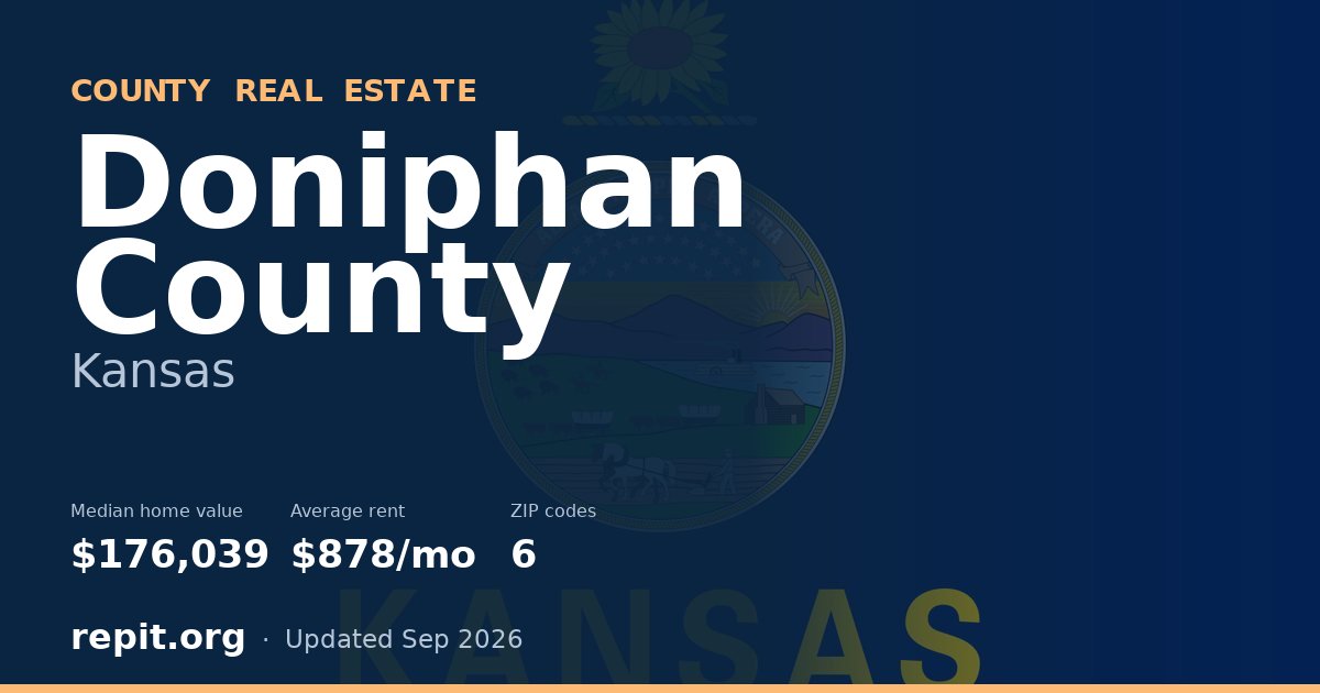 Doniphan County, KS real estate — median home value $176,039, average rent $878/mo