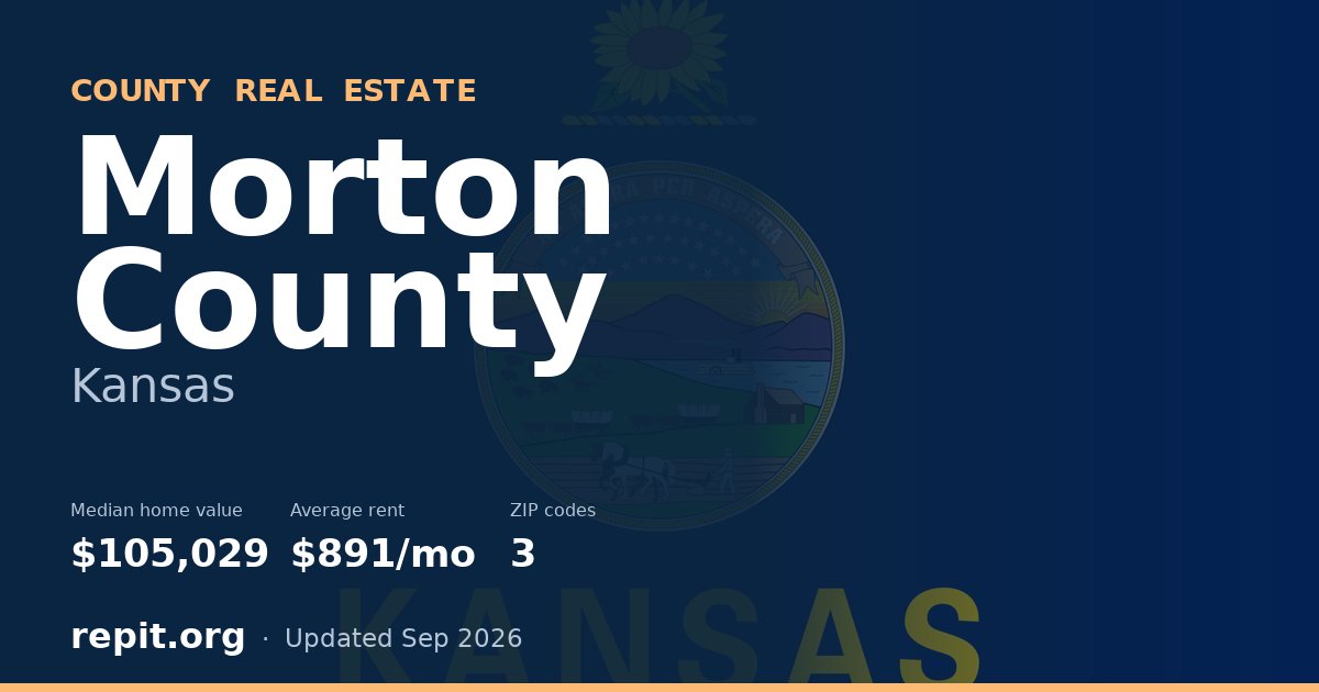 Morton County, KS real estate — median home value $105,029, average rent $891/mo