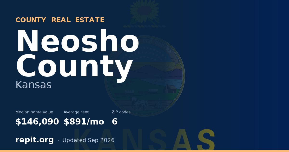 Neosho County, KS real estate — median home value $146,090, average rent $891/mo