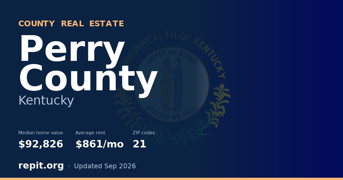 Perry County, KY real estate — median home value $92,826, average rent $861/mo