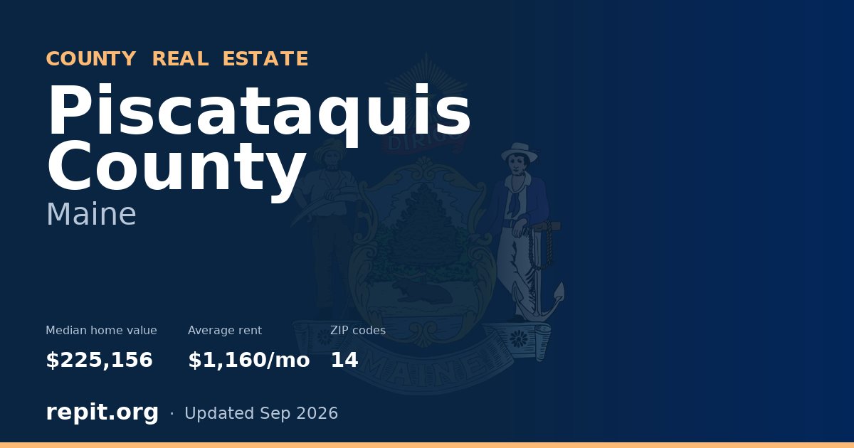Piscataquis County, ME real estate — median home value $225,156, average rent $1,160/mo