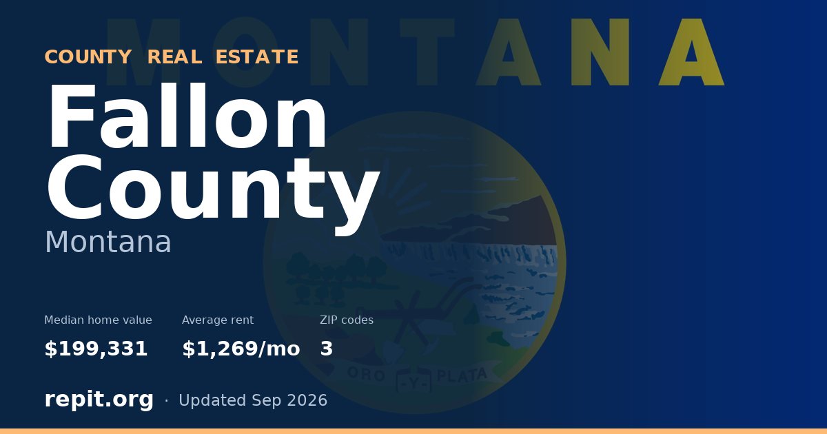 Fallon County, MT real estate — median home value $199,331, average rent $1,269/mo