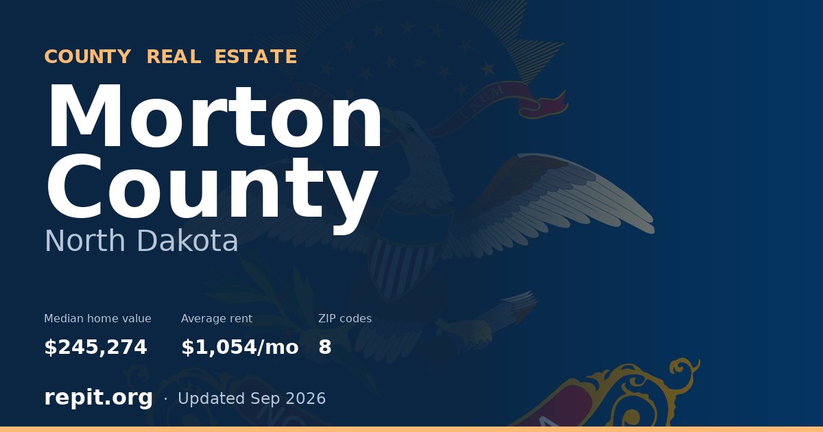 Morton County, ND real estate — median home value $245,274, average rent $1,054/mo