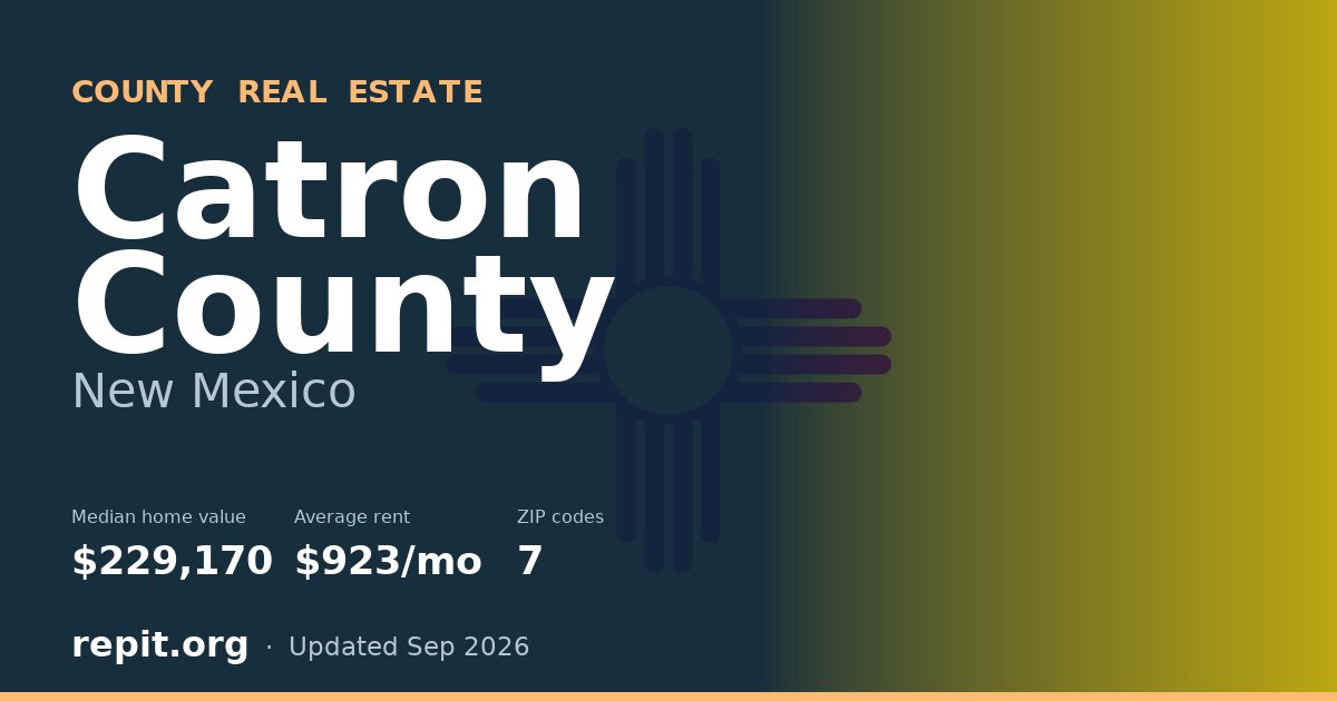 Catron County, NM real estate — median home value $229,170, average rent $923/mo