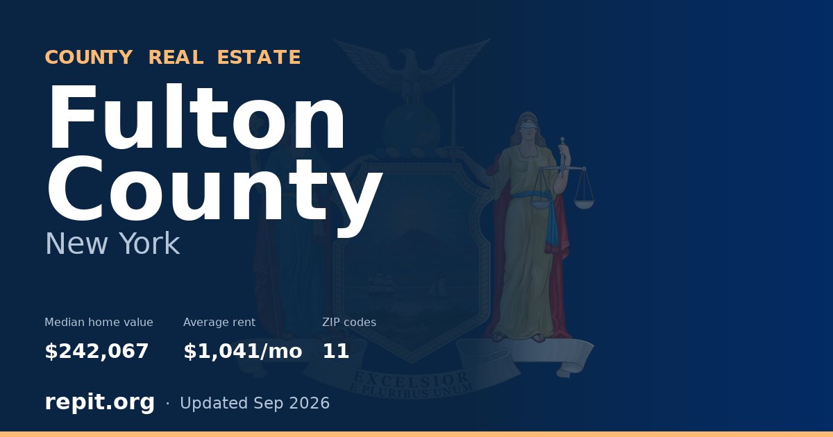 Fulton County, NY real estate — median home value $242,067, average rent $1,041/mo