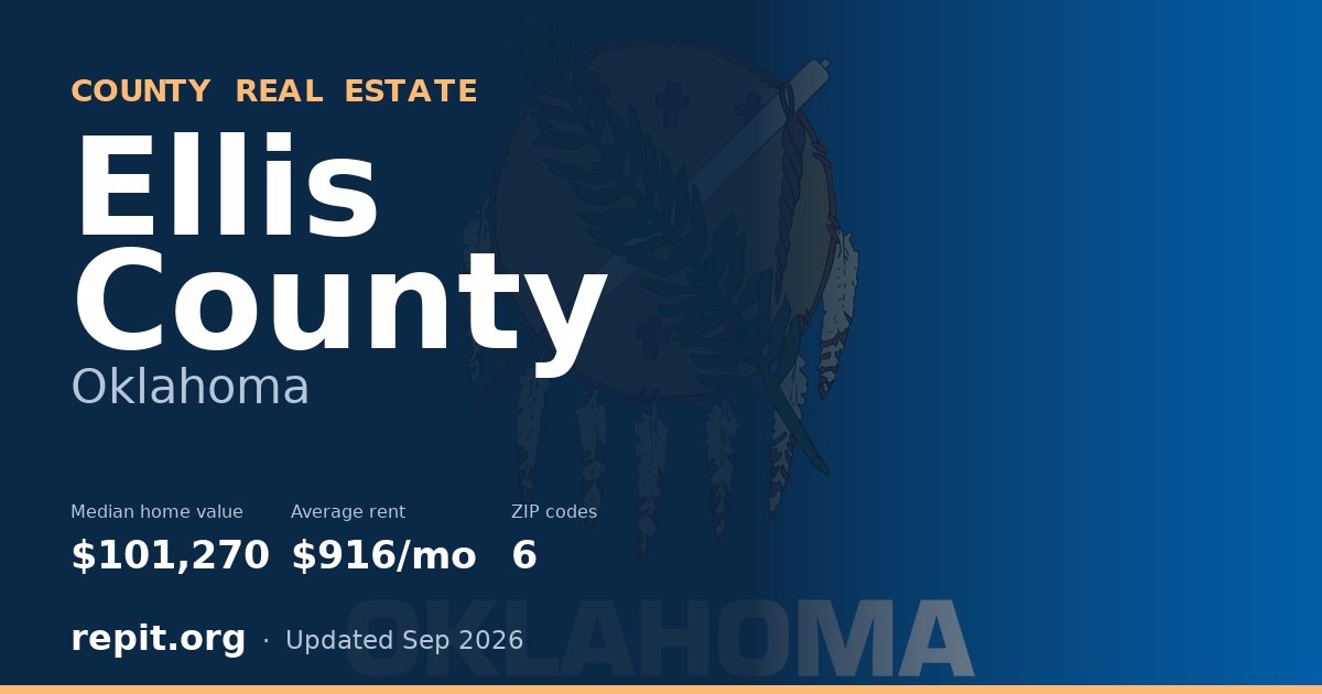 Ellis County, OK real estate — median home value $101,270, average rent $916/mo