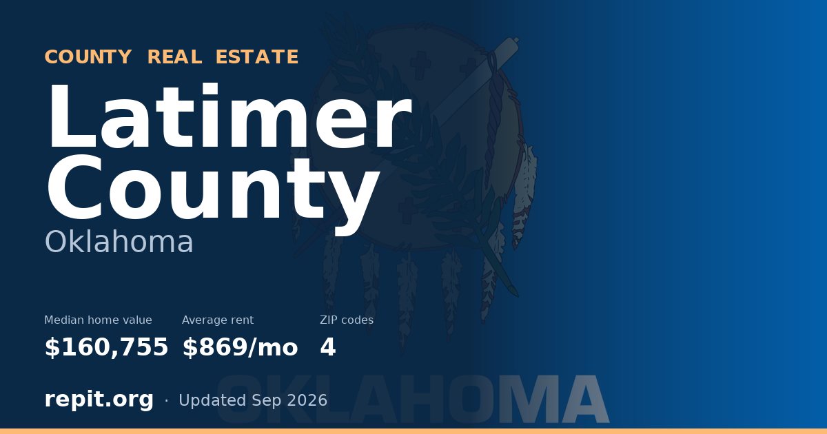 Latimer County, OK real estate — median home value $160,755, average rent $869/mo