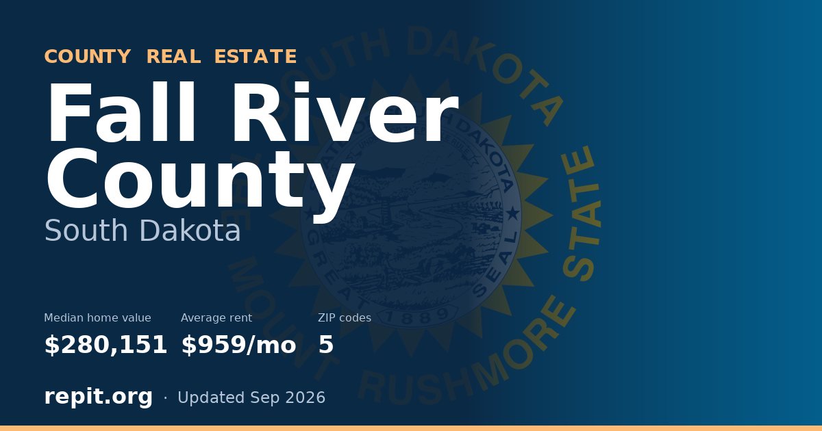 Fall River County, SD real estate — median home value $280,151, average rent $959/mo