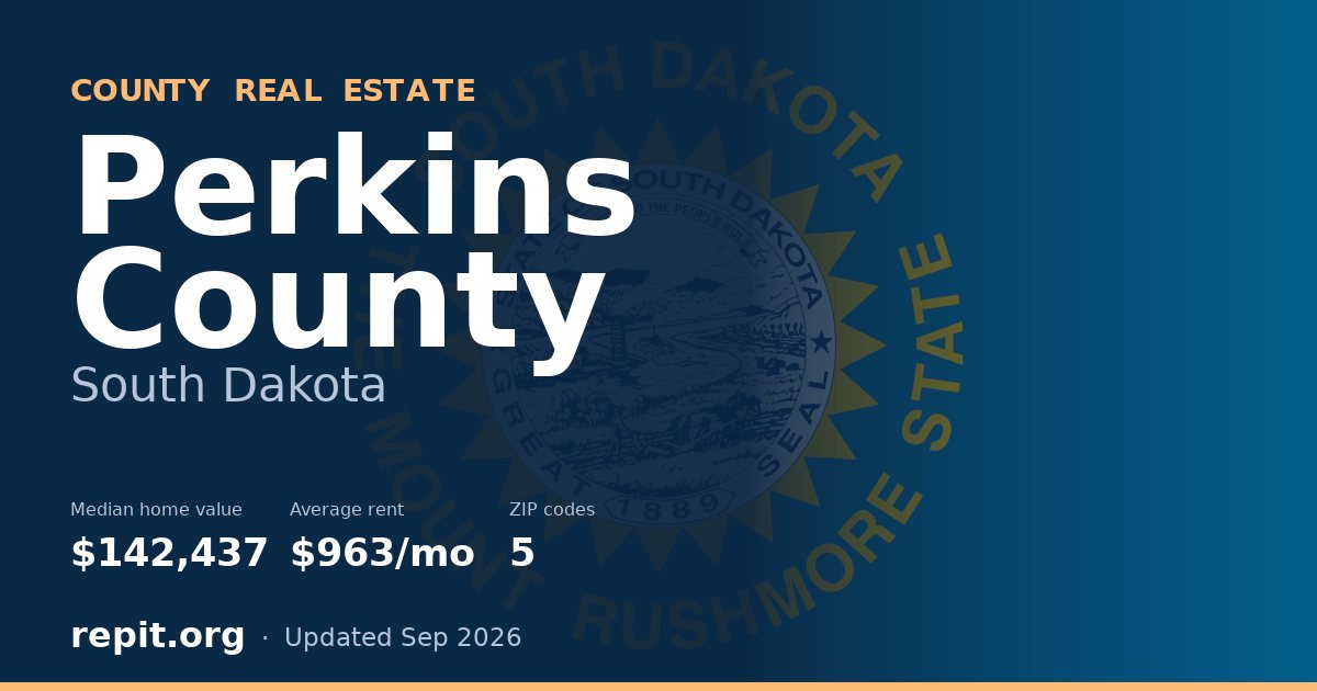 Perkins County, SD real estate — median home value $142,437, average rent $963/mo