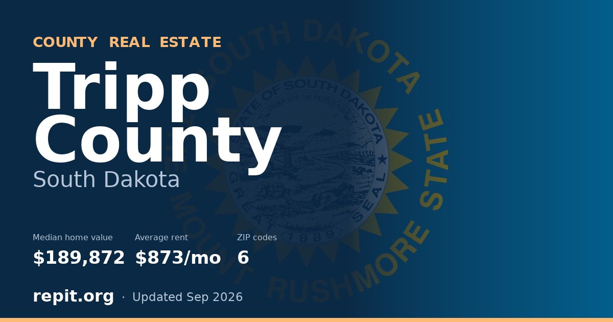 Tripp County, SD real estate — median home value $189,872, average rent $873/mo