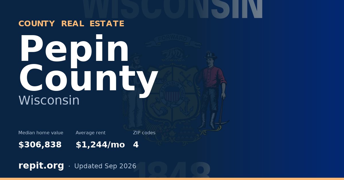 Pepin County, WI real estate — median home value $306,838, average rent $1,244/mo