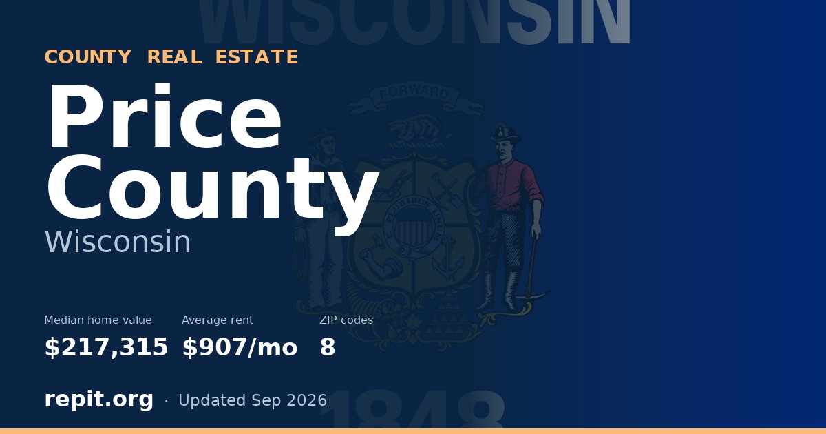 Price County, WI real estate — median home value $217,315, average rent $907/mo