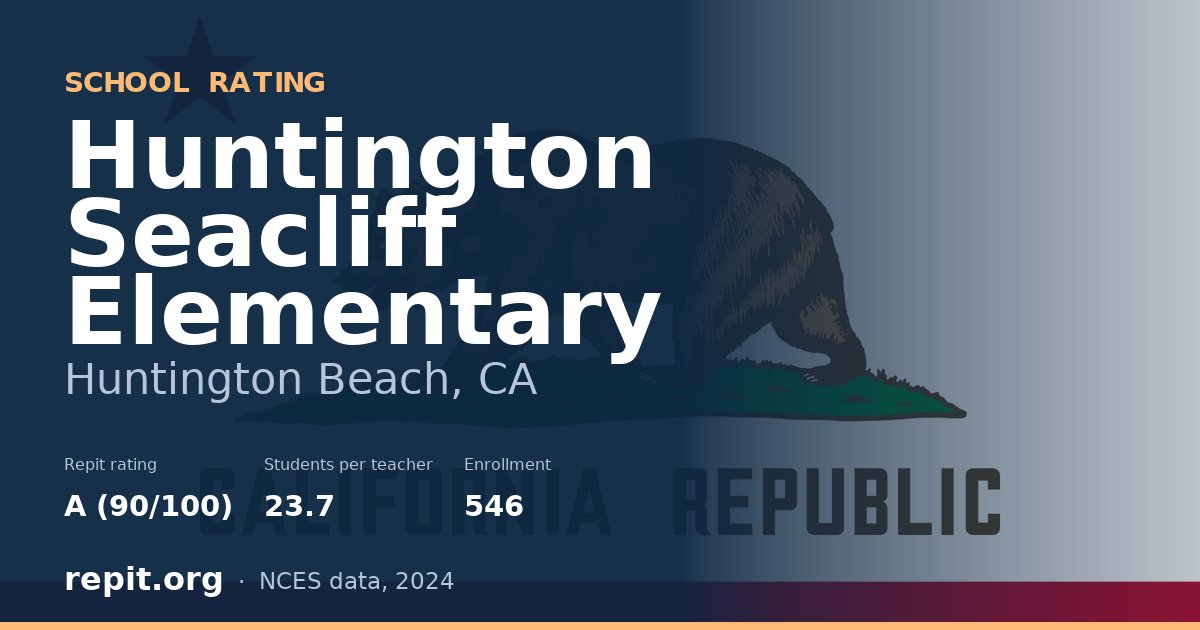 Huntington Seacliff Elementary, Huntington Beach, CA — Repit school rating A (90/100)