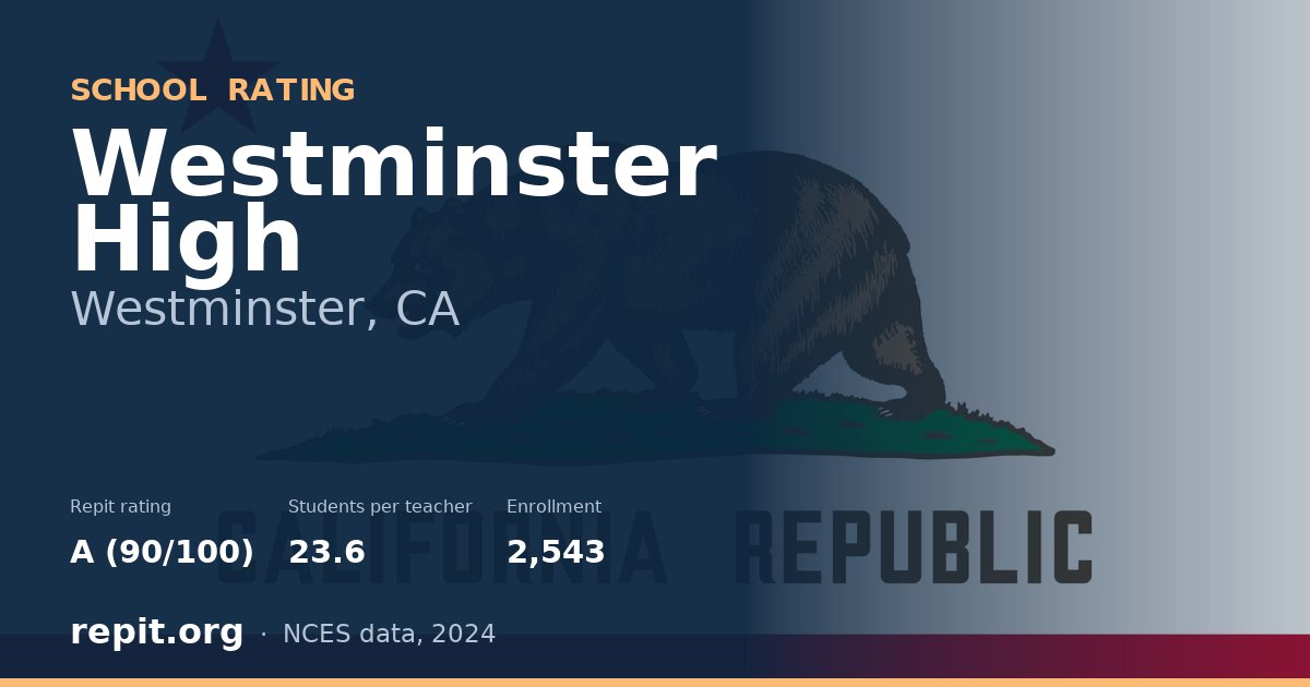 Westminster High, Westminster, CA — Repit school rating A (90/100)