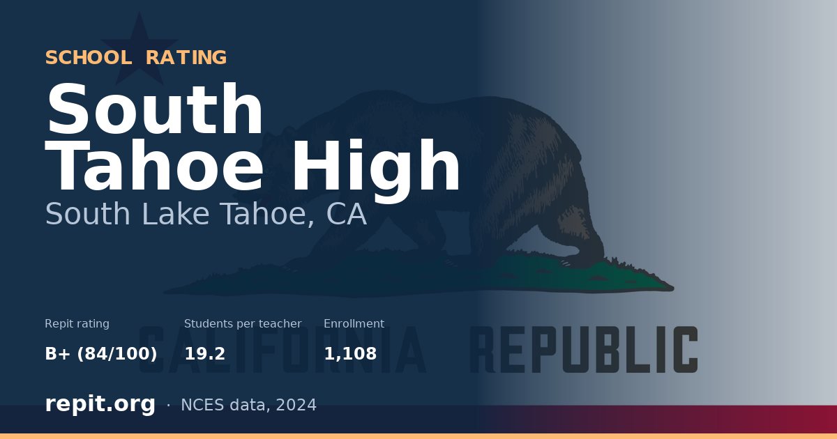 South Tahoe High, South Lake Tahoe, CA — Repit school rating B+ (84/100)