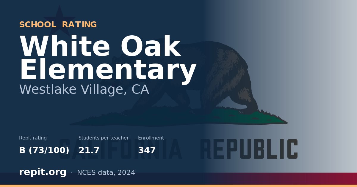 White Oak Elementary, Westlake Village, CA — Repit school rating B (73/100)