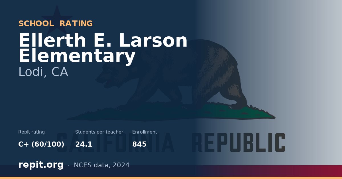Ellerth E. Larson Elementary, Lodi, CA — Repit school rating C+ (60/100)