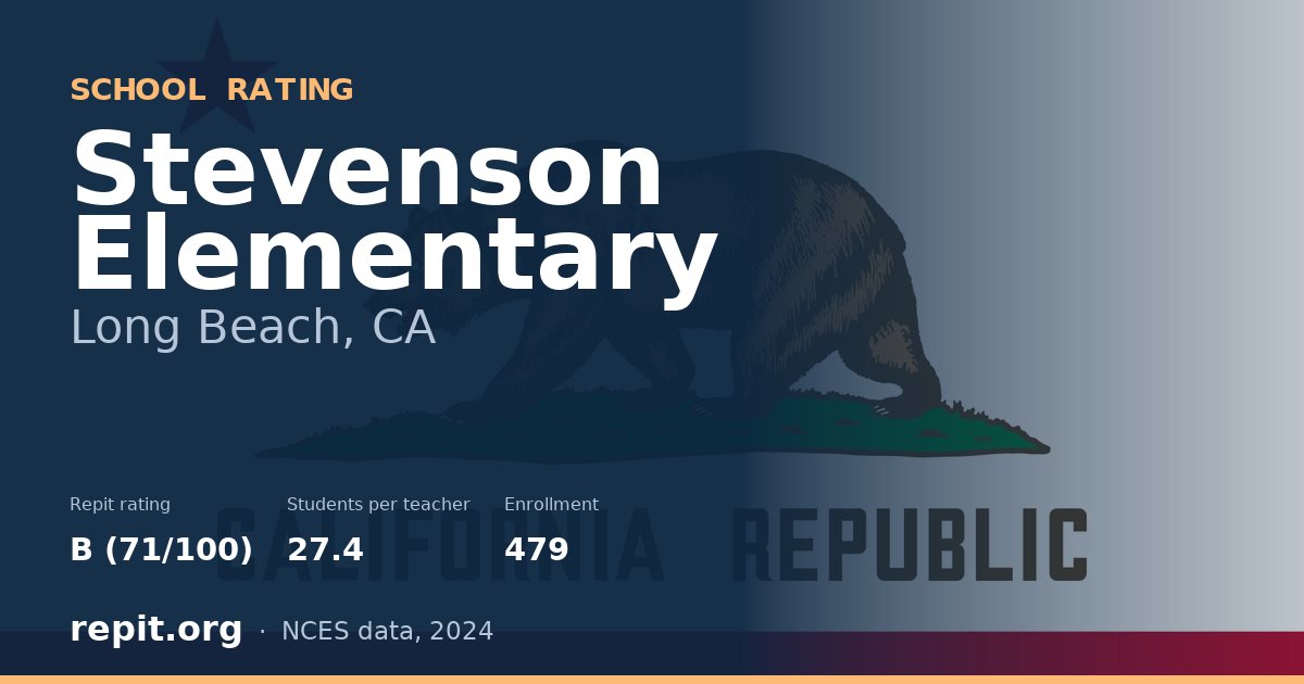 Stevenson Elementary, Long Beach, CA — Repit school rating B (71/100)