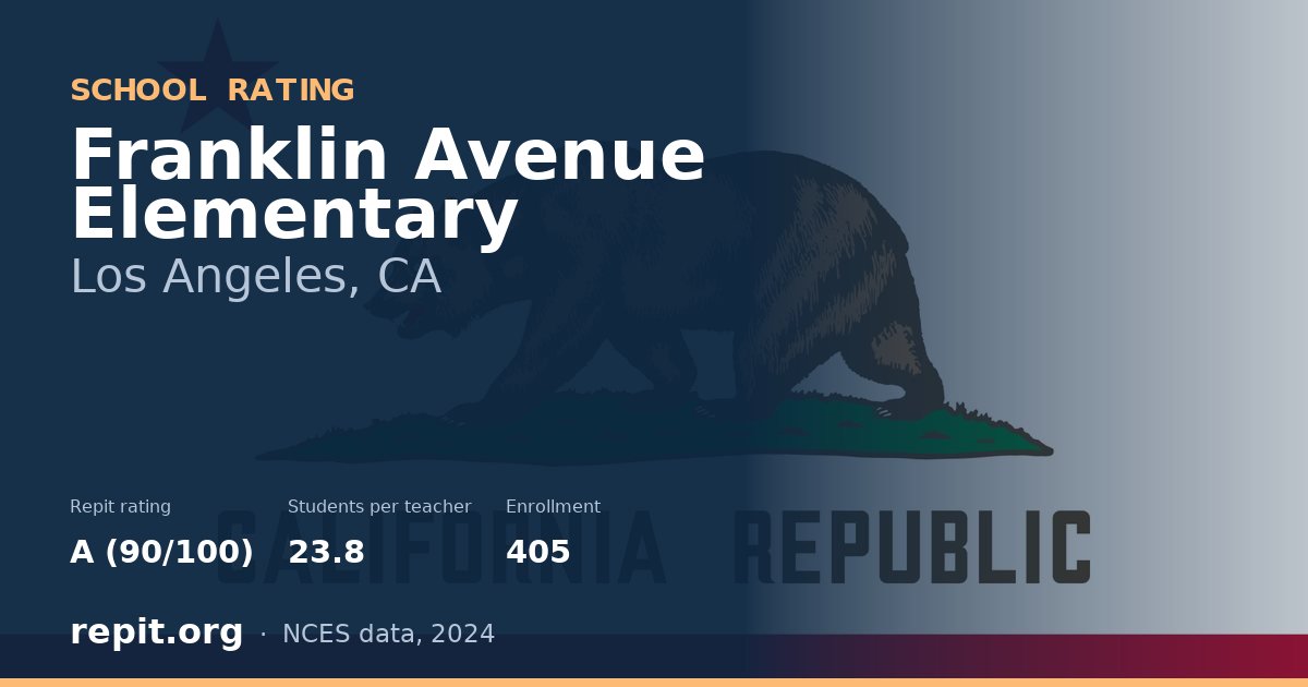 Franklin Avenue Elementary, Los Angeles, CA — Repit school rating A (90/100)