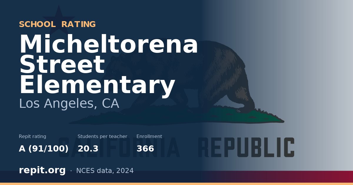 Micheltorena Street Elementary, Los Angeles, CA — Repit school rating A (91/100)
