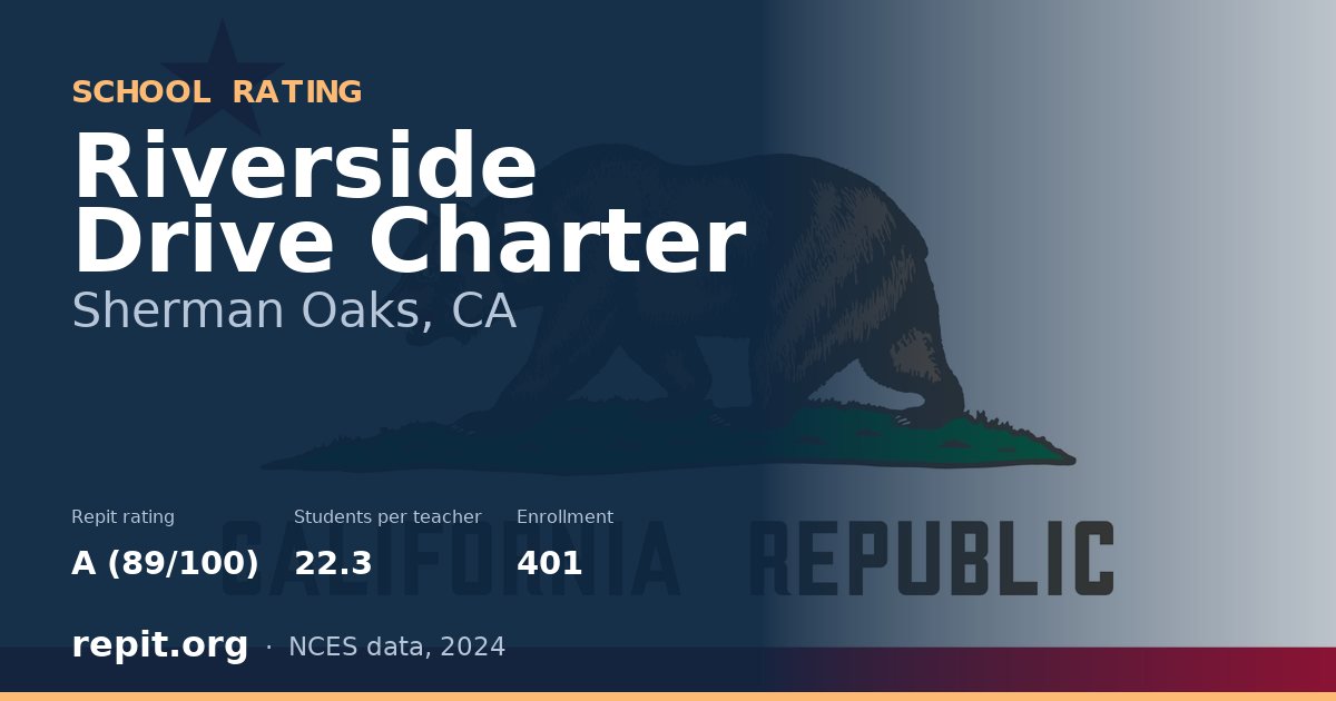 Riverside Drive Charter, Sherman Oaks, CA — Repit school rating A (89/100)