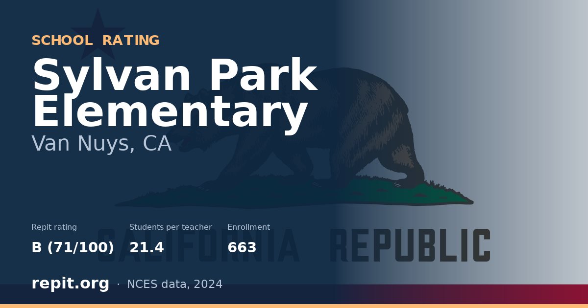 Sylvan Park Elementary, Van Nuys, CA — Repit school rating B (71/100)