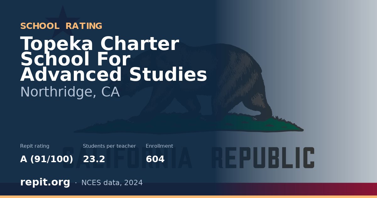 Topeka Charter School For Advanced Studies, Northridge, CA — Repit school rating A (91/100)