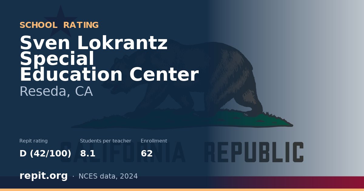 Sven Lokrantz Special Education Center, Reseda, CA — Repit school rating D (42/100)