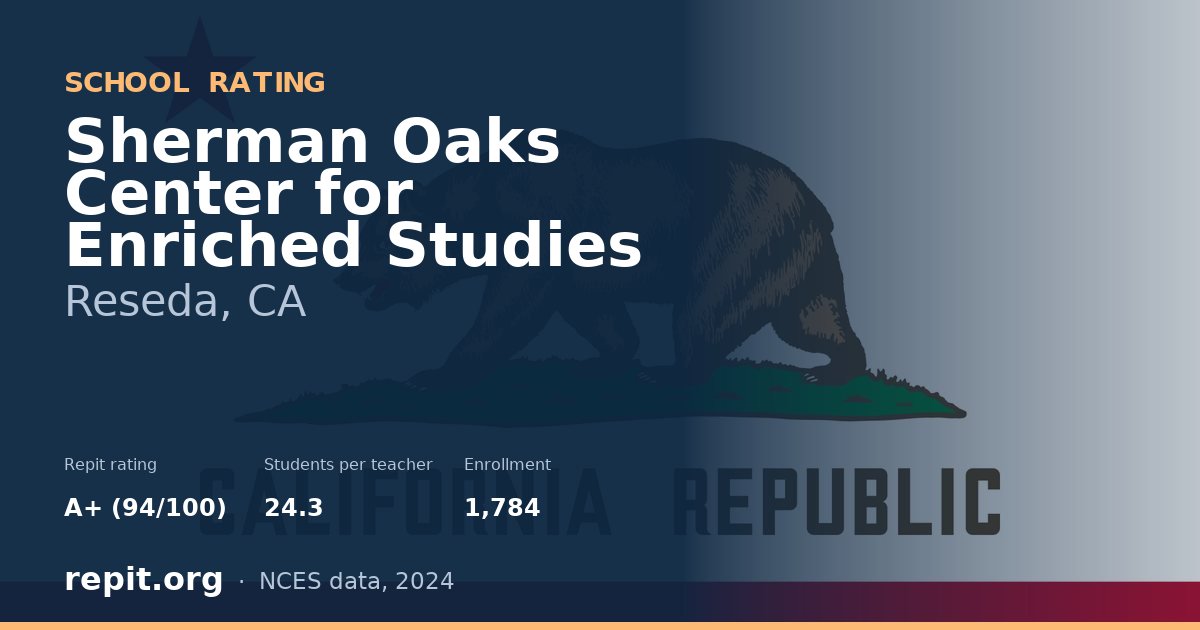 Sherman Oaks Center for Enriched Studies, Reseda, CA — Repit school rating A+ (94/100)