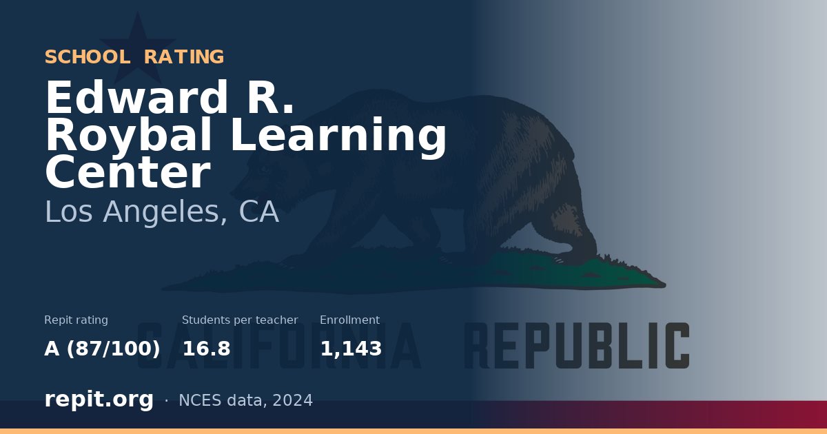 Edward R. Roybal Learning Center, Los Angeles, CA — Repit school rating A (87/100)